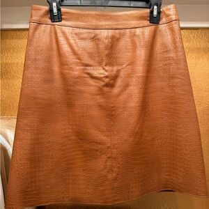Chicwish Brown “Leather-like” A-Line Knee-Length Skirt